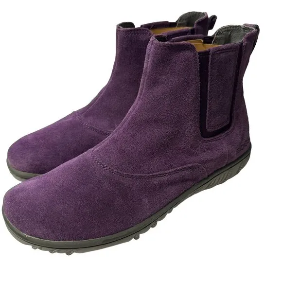 Bogs Wall Ball Chelsea Boots Youth 6 Womens 8 Purple Suede Leather Pull On NWOT