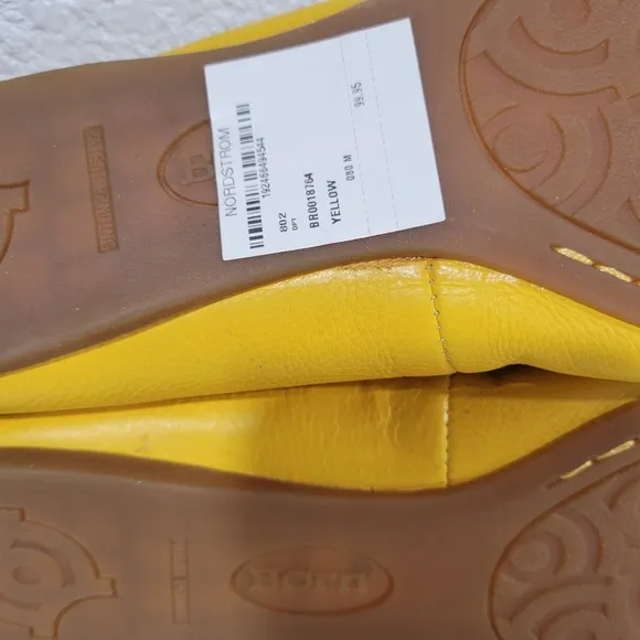 Born Brin Ballet Flats, Yellow Leather, Women's 8 M