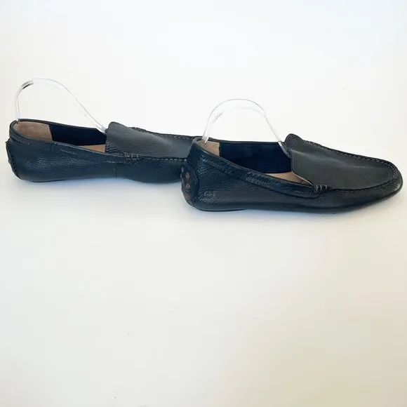 Born Loafers Size 12M Handcrafted Driving Slip on‎ Black Pebble Leather Shoes