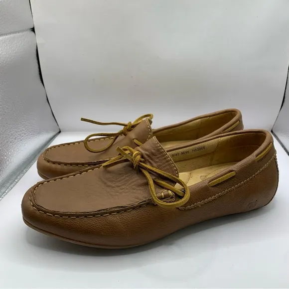 Born Mens Eberhard Venetian Driving Loafers size 8 brown leather EUC