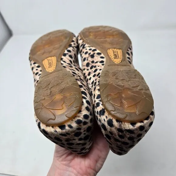 Born Womens 6M Lilly Leopard Print Ballet Flats Dressy Casual Office