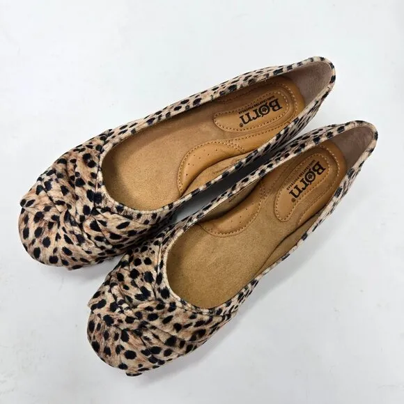 Born Womens 6M Lilly Leopard Print Ballet Flats Dressy Casual Office