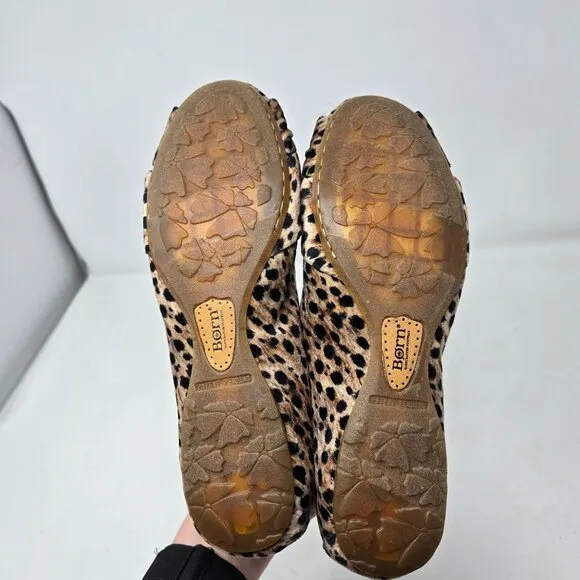 Born Womens 6M Lilly Leopard Print Ballet Flats Dressy Casual Office
