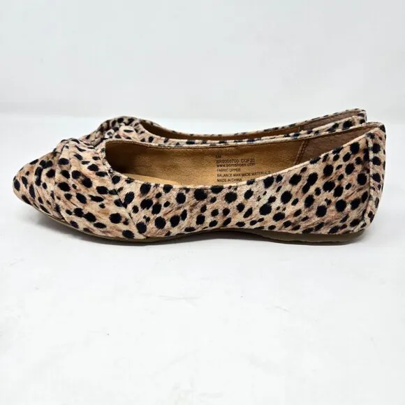 Born Womens 6M Lilly Leopard Print Ballet Flats Dressy Casual Office