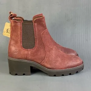 BORN Women's Graci Dark Red Chelsea boots size 6