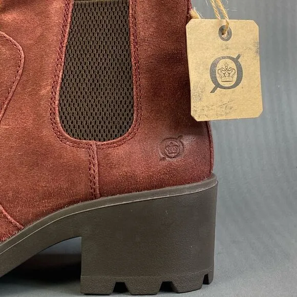 BORN Women's Graci Dark Red Chelsea boots size 6