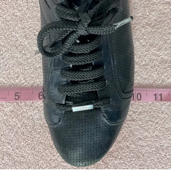 BOSS Hugo Boss Black Leather Low Top Trainers Sneakers 41