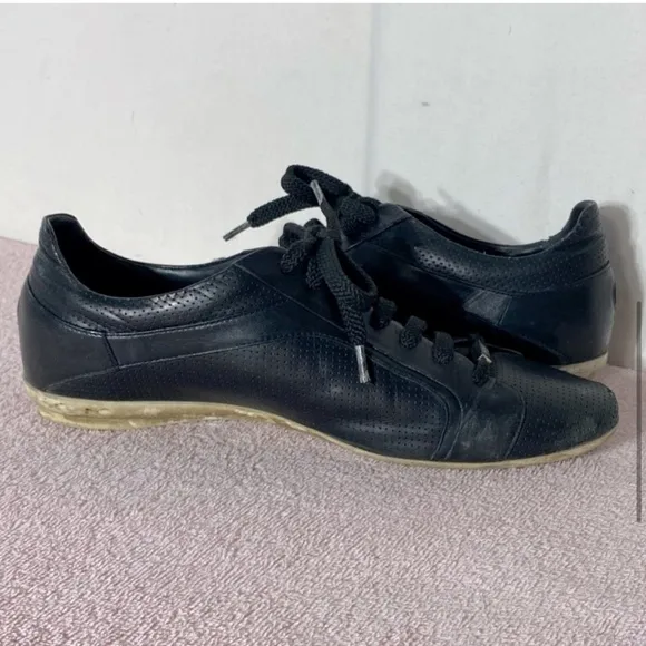 BOSS Hugo Boss Black Leather Low Top Trainers Sneakers 41