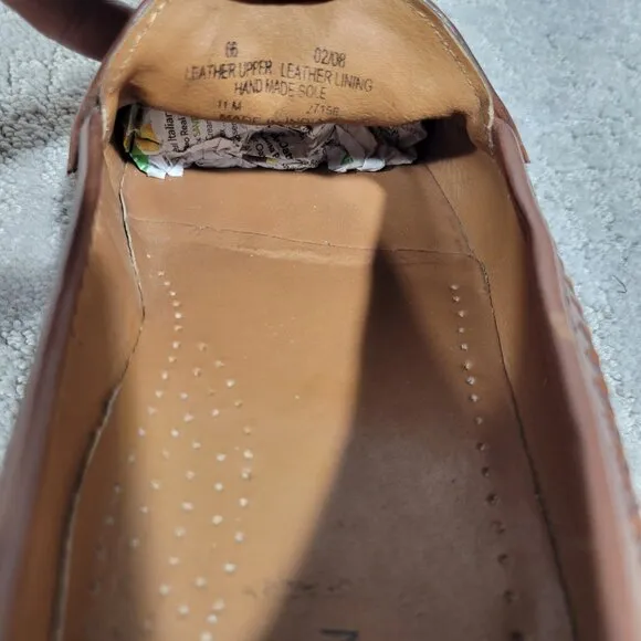 Bostonian 27156 Men's Size 11M US Brown Leather Weaved Woven Slip On Loafers
