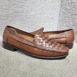 Bostonian 27156 Men's Size 11M US Brown Leather Weaved Woven Slip On Loafers