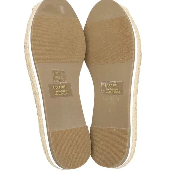 Botkier Sara Espadrille Platform Sequin Loafer Flats Blush Lace 8 Women's