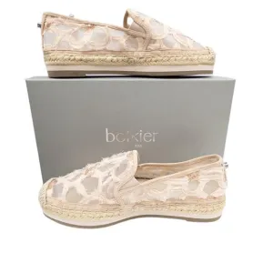 Botkier Sara Espadrille Platform Sequin Loafer Flats Blush Lace 8 Women's