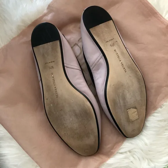 Bottega Veneta Blush Pink Leather Ballet Flats 7.5