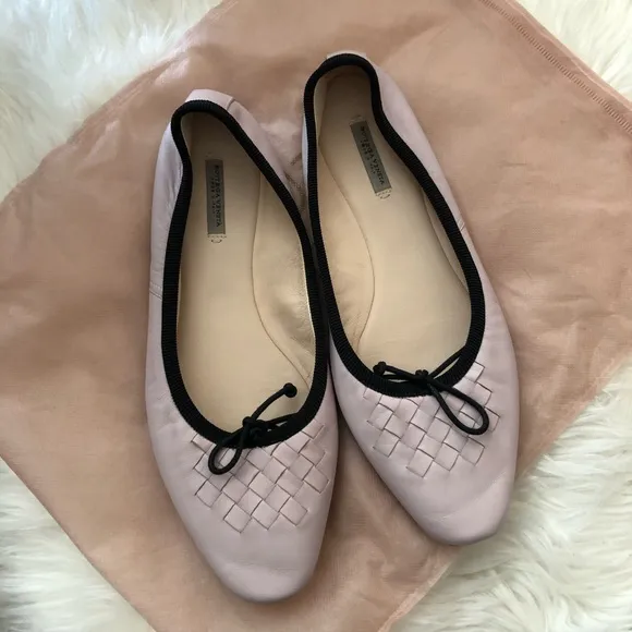Bottega Veneta Blush Pink Leather Ballet Flats 7.5