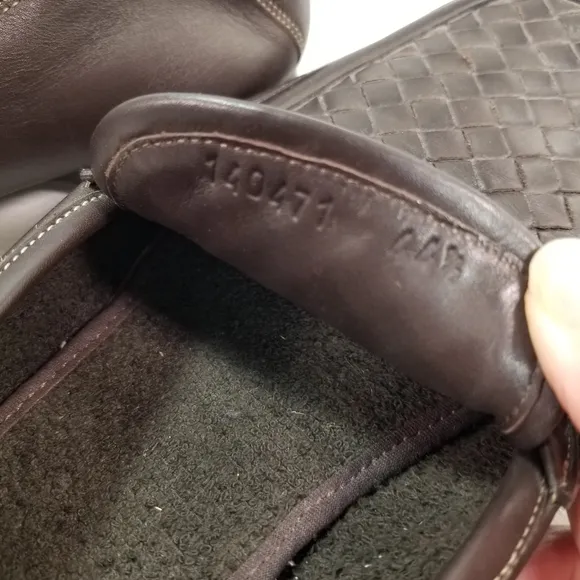 Bottega Veneta Men's Brown Leather Woven Loafers size 11½