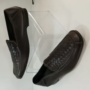 Bottega Veneta Men's Brown Leather Woven Loafers size 11½