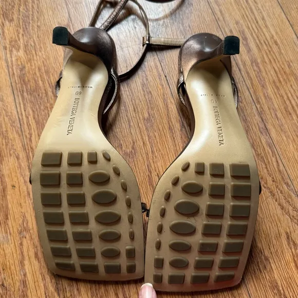 Bottega Veneta Metallic Leather Stretch Size 40