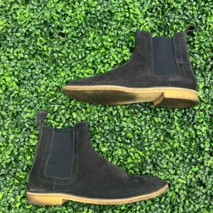 Bottega Veneta Suede Ankle Chelsea Boots 46 Black