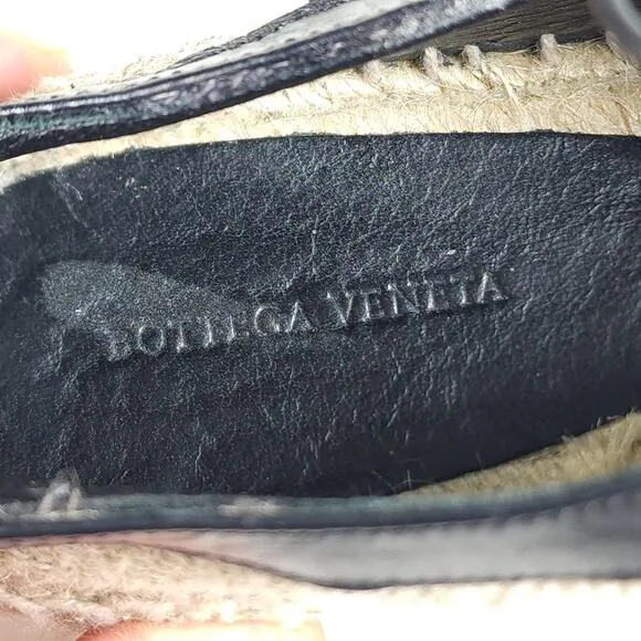 BOTTEGA VENETA Women's 39 US8,5 Beige Woven Canvas Leather Espadrilles Loafers