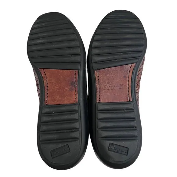 Bragamo Brown Leather Woven Driving Moccasins Loafers Men Size 11.5
