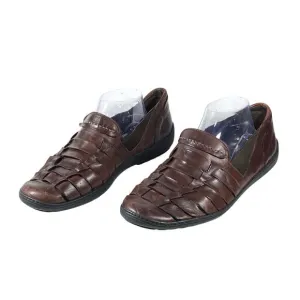 Bragano 938 Italy Brown Fisherman Woven Leather Slip On Loafers Shoes Mens 10 M