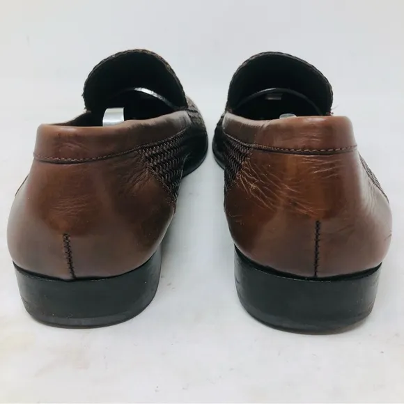 Bragano by Cole Haan Woven Leather Loafers Italy