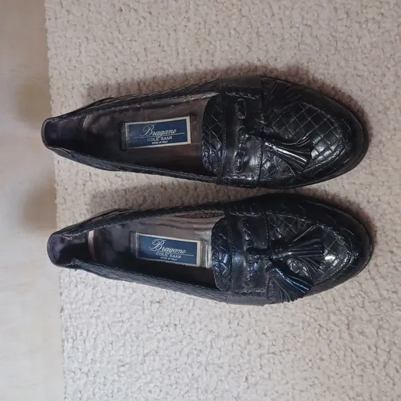 Bragano By Cole Haan Woven Tassle Loafers