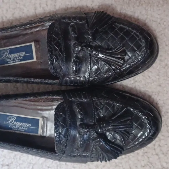 Bragano By Cole Haan Woven Tassle Loafers