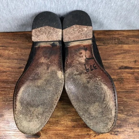 Bragano Cole Haan Men's Size 9.5 M Black Leather Woven Loafers Dress Shoes Italy