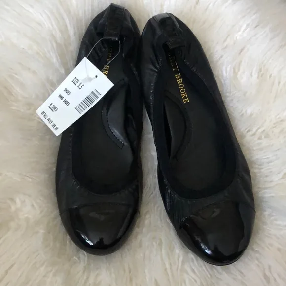 Brand New AUDREY BROOKE Soft Nappa/ Patent Leather Flats