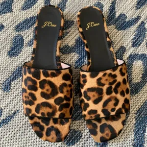 Brand new J CREW leopard slip on sandals 10