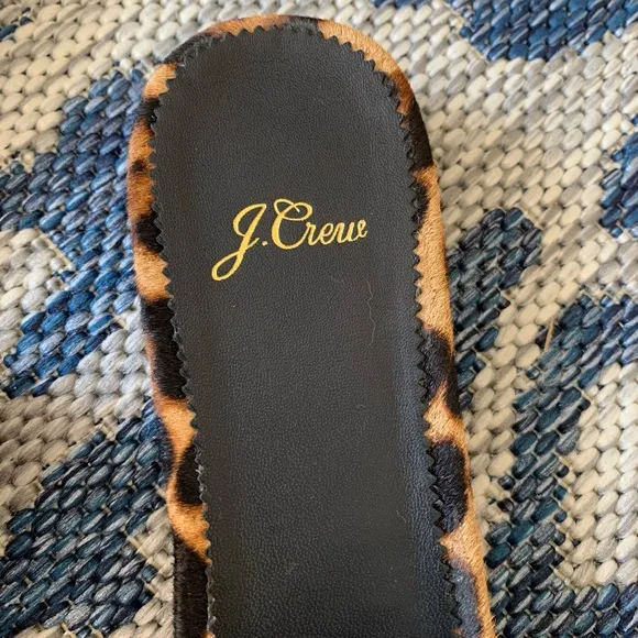 Brand new J CREW leopard slip on sandals 10