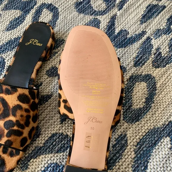 Brand new J CREW leopard slip on sandals 10