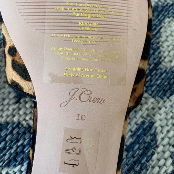 Brand new J CREW leopard slip on sandals 10