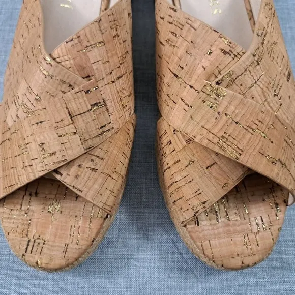BRAND NEW Jack Rogers Women's Slip On Wedge  Wood Sandals CAMEL Size 9M