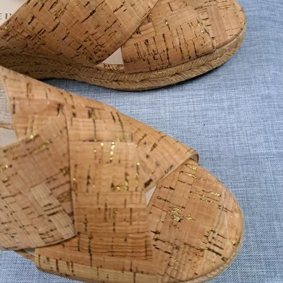 BRAND NEW Jack Rogers Women's Slip On Wedge  Wood Sandals CAMEL Size 9M