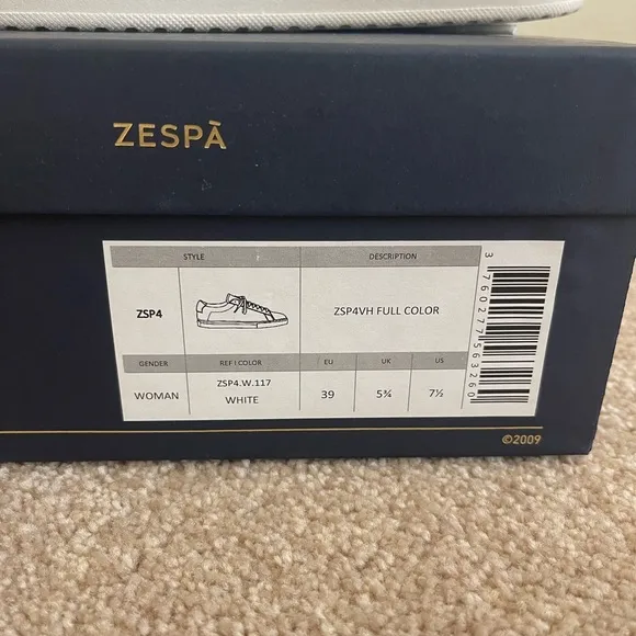 BRAND NEW Zespa white platform sneakers size EU 39 / US 8