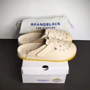 Brandblack Men's Leather Clog Sandals Shoes Carrera Suede Natural Crepe Sole Tan