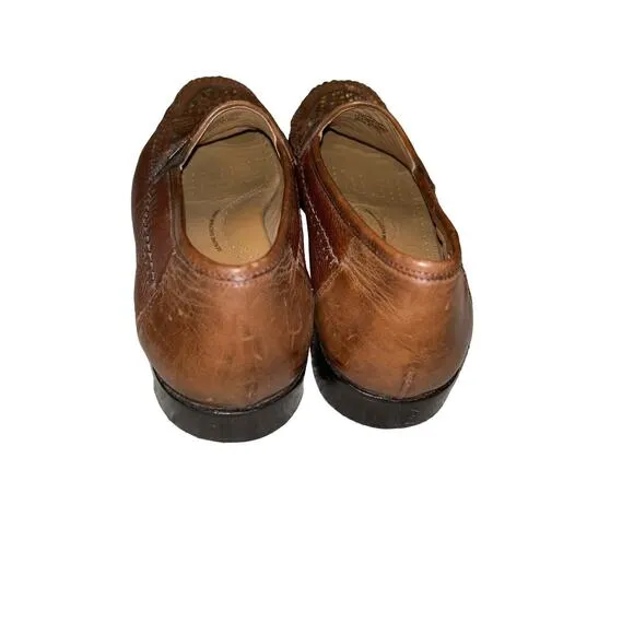 Brass Boot Men's US 10M Brown Weave Woven Tassel Slip On Loafers