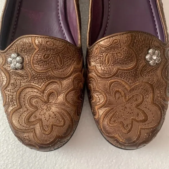 Brighton Alcott loafers copper brown mosaic ballerina slip on flats shoes
