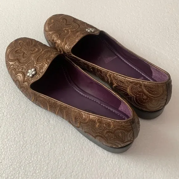 Brighton Alcott loafers copper brown mosaic ballerina slip on flats shoes