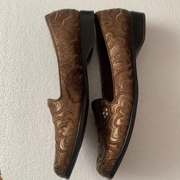 Brighton Alcott loafers copper brown mosaic ballerina slip on flats shoes