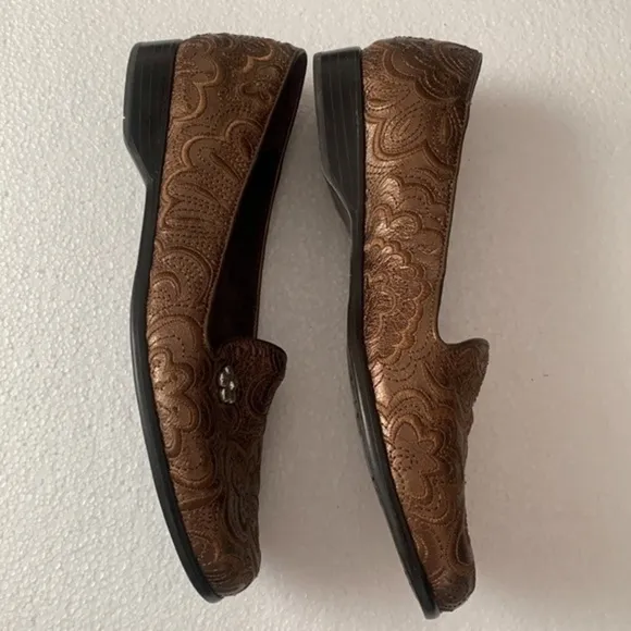 Brighton Alcott loafers copper brown mosaic ballerina slip on flats shoes