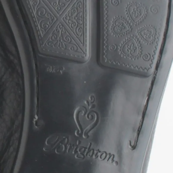 Brighton URSA Black Leather Elegant Driving Shoes Loafers 8.5N