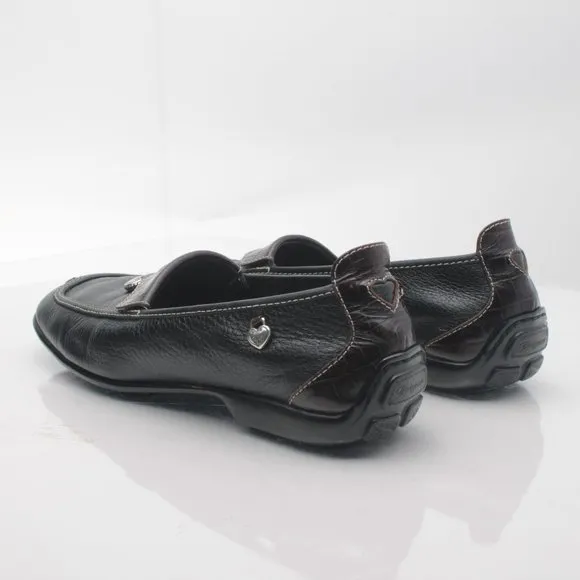 Brighton URSA Black Leather Elegant Driving Shoes Loafers 8.5N