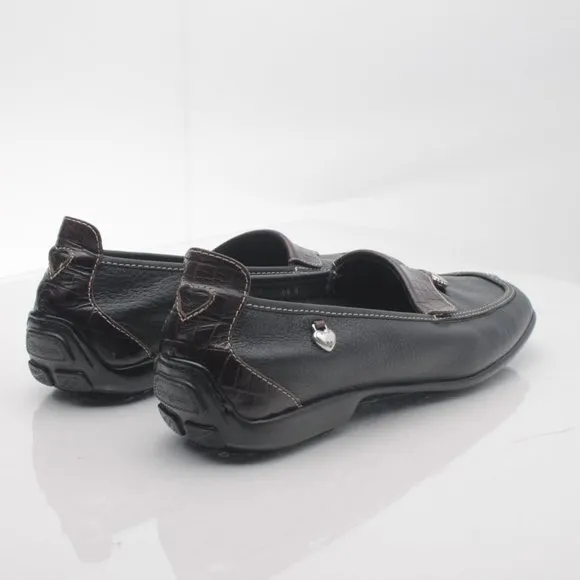 Brighton URSA Black Leather Elegant Driving Shoes Loafers 8.5N