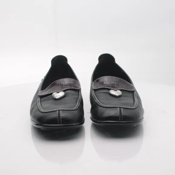 Brighton URSA Black Leather Elegant Driving Shoes Loafers 8.5N
