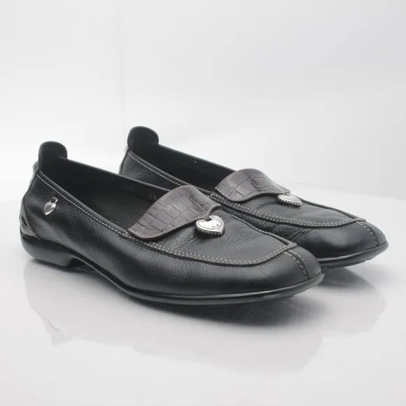 Brighton URSA Black Leather Elegant Driving Shoes Loafers 8.5N