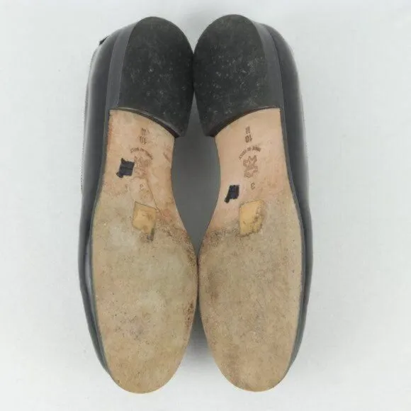 Brighton Women's Size 10 Black Leather Stretch Woven Upper Slip On Loafers