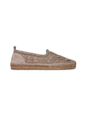 Brown Dazzling Foliage Lace knit espadrilles